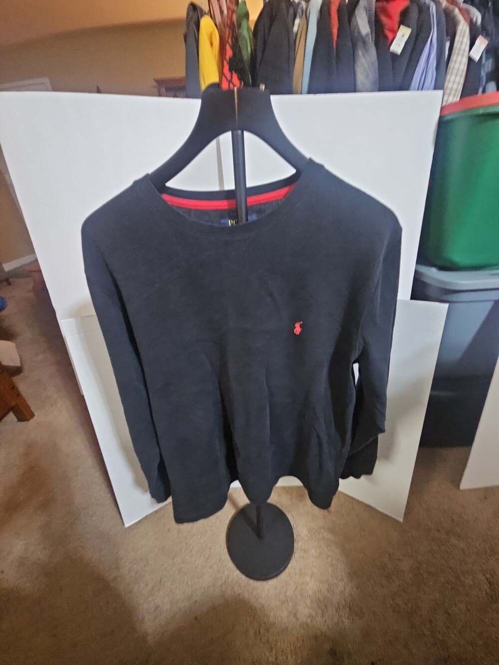Polo Ralph Lauren Thermal Long Sleeve Shirt Size L Black